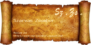 Szarvas Zsombor névjegykártya